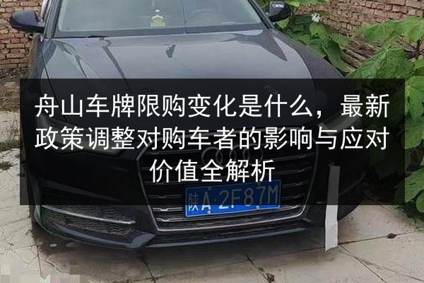 舟山车牌限购变化是什么，最新政策调整对购车者的影响与应对价值全解析 第2张