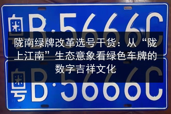 陇南绿牌改革选号干货：从“陇上江南”生态意象看绿色车牌的数字吉祥文化 第2张