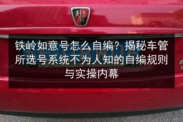 铁岭如意号怎么自编？揭秘车管所选号系统不为人知的自编规则与实操内幕 第3张