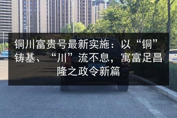 铜川富贵号最新实施:以“铜”铸基、“川”流不息,寓富足昌隆之政令新篇 第2张 铜川富贵号最新实施:以“铜”铸基、“川”流不息,寓富足昌隆之政令新篇 第2张