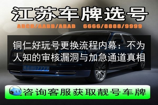 铜仁好玩号更换流程内幕：不为人知的审核漏洞与加急通道真相
