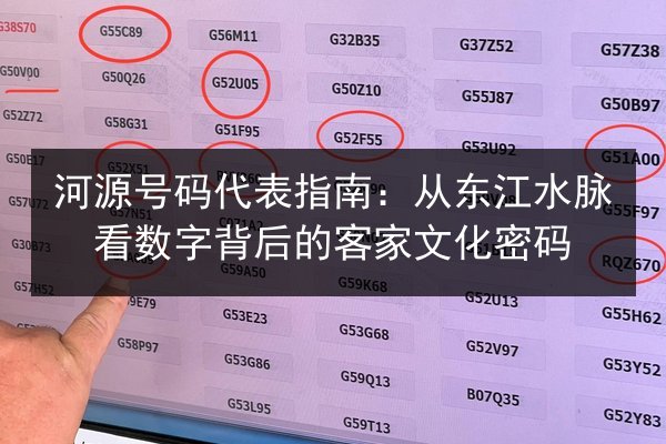河源号码代表指南：从东江水脉看数字背后的客家文化密码