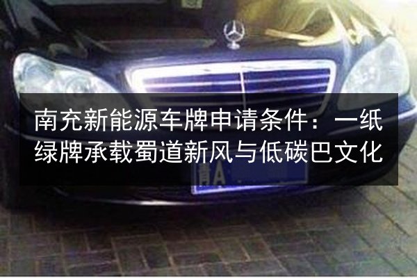 南充新能源车牌申请条件：一纸绿牌承载蜀道新风与低碳巴文化
