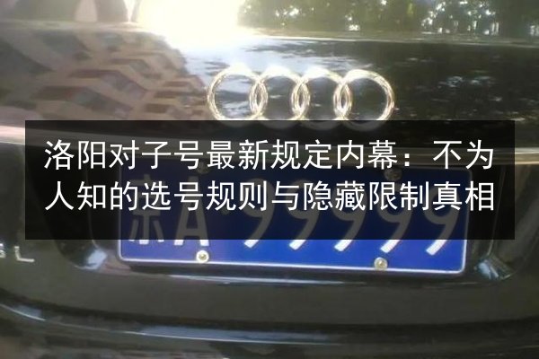 洛阳对子号最新规定内幕:不为人知的选号规则与隐藏限制真相 第3张 洛阳对子号最新规定内幕:不为人知的选号规则与隐藏限制真相 第3张