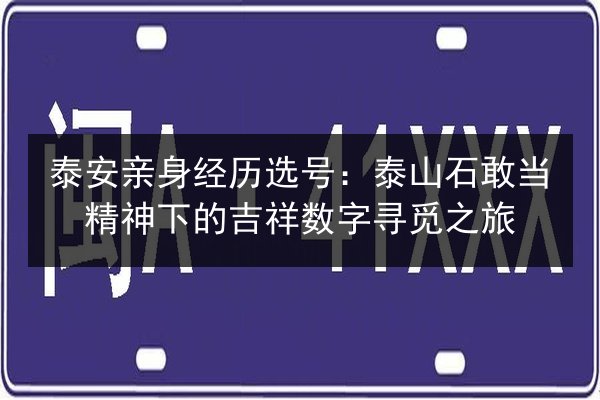 泰安亲身经历选号:泰山石敢当精神下的吉祥数字寻觅之旅 第2张 泰安亲身经历选号:泰山石敢当精神下的吉祥数字寻觅之旅 第2张
