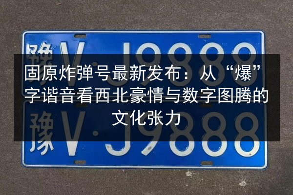 固原炸弹号最新发布:从“爆”字谐音看西北豪情与数字图腾的文化张力 第3张 固原炸弹号最新发布:从“爆”字谐音看西北豪情与数字图腾的文化张力 第3张
