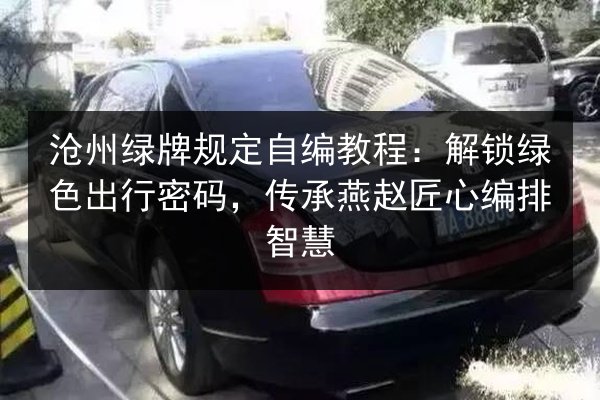 沧州绿牌规定自编教程：解锁绿色出行密码，传承燕赵匠心编排智慧