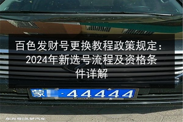 百色发财号更换教程政策规定：2024年新选号流程及资格条件详解 第3张