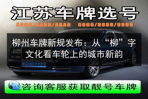 柳州车牌新规发布：从“柳”字文化看车轮上的城市新韵