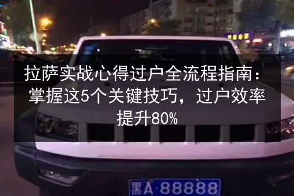 拉萨实战心得过户全流程指南:掌握这5个关键技巧,过户效率提升80% 第3张 拉萨实战心得过户全流程指南:掌握这5个关键技巧,过户效率提升80% 第3张