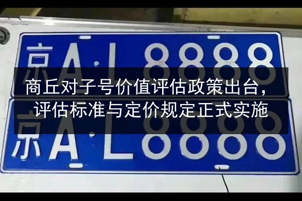 商丘对子号价值评估政策出台，评估标准与定价规定正式实施 第2张