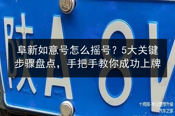 阜新如意号怎么摇号？5大关键步骤盘点，手把手教你成功上牌 第2张