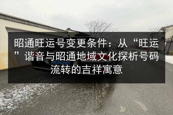 昭通旺运号变更条件：从“旺运”谐音与昭通地域文化探析号码流转的吉祥寓意