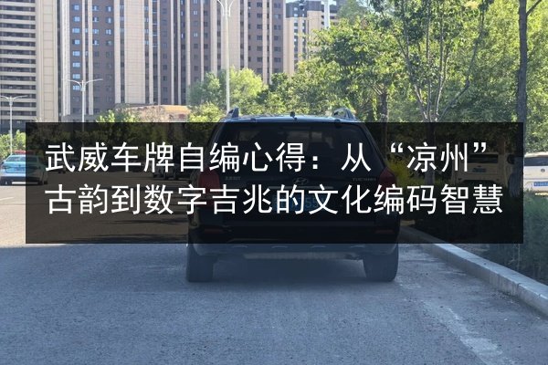 武威车牌自编心得：从“凉州”古韵到数字吉兆的文化编码智慧 第3张