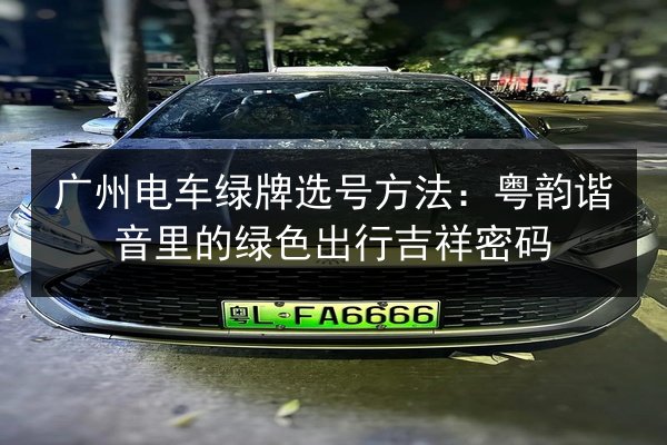 广州电车绿牌选号方法:粤韵谐音里的绿色出行吉祥密码 第3张 广州电车绿牌选号方法:粤韵谐音里的绿色出行吉祥密码 第3张