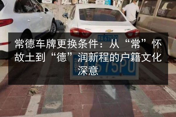 常德车牌更换条件:从“常”怀故土到“德”润新程的户籍文化深意 第3张 常德车牌更换条件:从“常”怀故土到“德”润新程的户籍文化深意 第3张