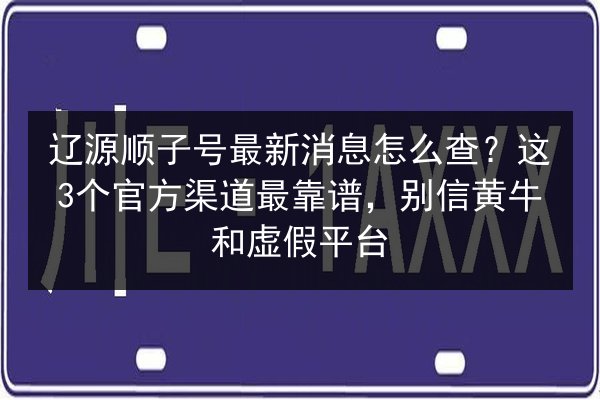 辽源顺子号最新消息怎么查？这3个官方渠道最靠谱，别信黄牛和虚假平台
