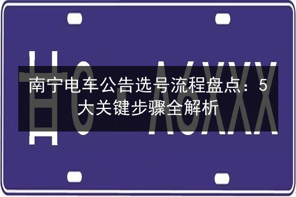 南宁电车公告选号流程盘点：5大关键步骤全解析 第3张