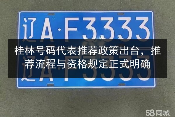 桂林号码代表推荐政策出台，推荐流程与资格规定正式明确