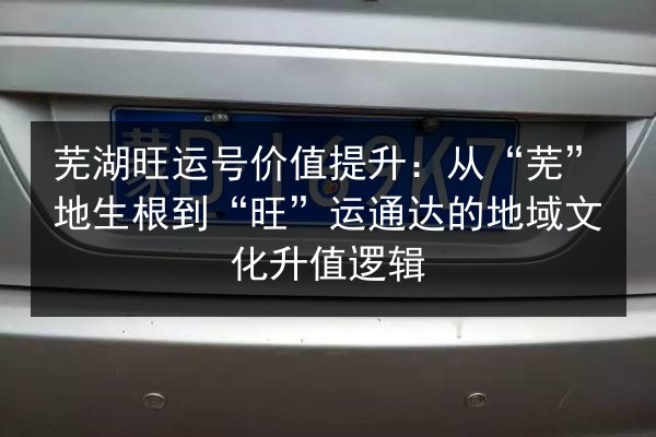 芜湖旺运号价值提升：从“芜”地生根到“旺”运通达的地域文化升值逻辑