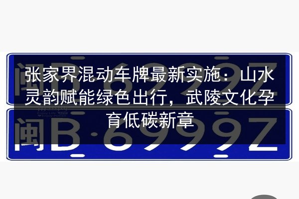 张家界混动车牌最新实施：山水灵韵赋能绿色出行，武陵文化孕育低碳新章