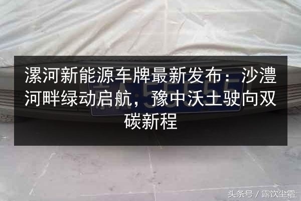 漯河新能源车牌最新发布：沙澧河畔绿动启航，豫中沃土驶向双碳新程