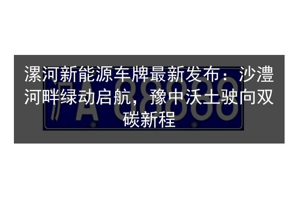 漯河新能源车牌最新发布：沙澧河畔绿动启航，豫中沃土驶向双碳新程 第2张