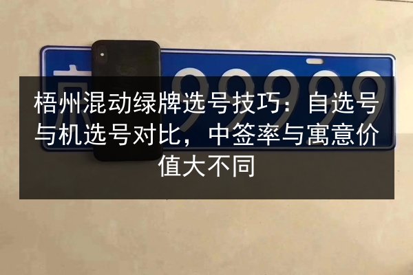 梧州混动绿牌选号技巧：自选号与机选号对比，中签率与寓意价值大不同 第2张