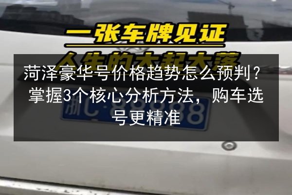 菏泽豪华号价格趋势怎么预判？掌握3个核心分析方法，购车选号更精准