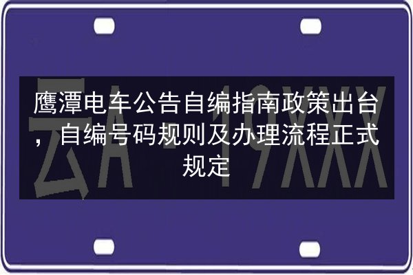 鹰潭电车公告自编指南政策出台,自编号码规则及办理流程正式规定 第2张 鹰潭电车公告自编指南政策出台,自编号码规则及办理流程正式规定 第2张