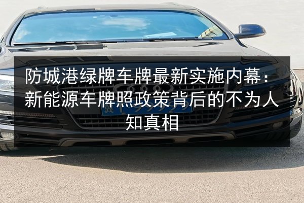 防城港绿牌车牌最新实施内幕:新能源车牌照政策背后的不为人知真相 第3张 防城港绿牌车牌最新实施内幕:新能源车牌照政策背后的不为人知真相 第3张
