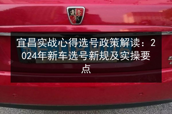 宜昌实战心得选号政策解读：2024年新车选号新规及实操要点 第2张