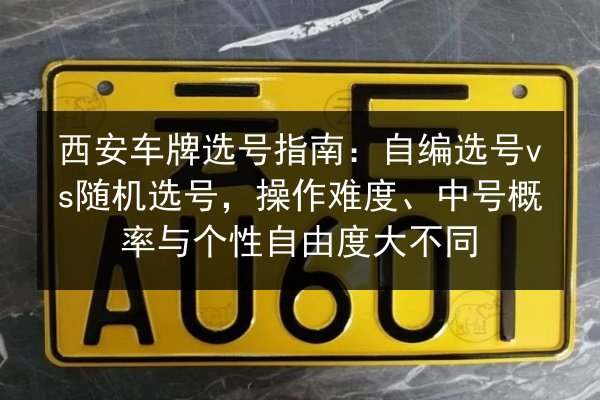 西安车牌选号指南:自编选号vs随机选号,操作难度、中号概率与个性自由度大不同 第3张 西安车牌选号指南:自编选号vs随机选号,操作难度、中号概率与个性自由度大不同 第3张
