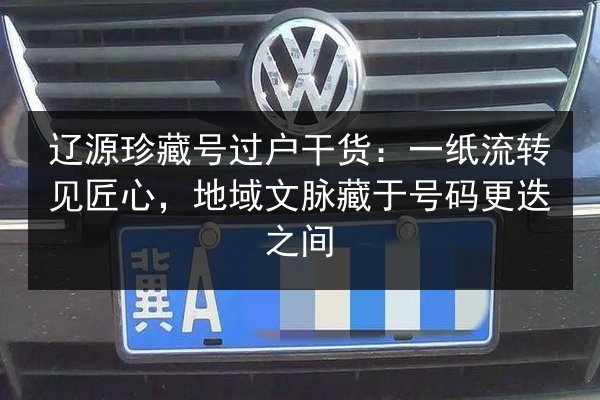 辽源珍藏号过户干货：一纸流转见匠心，地域文脉藏于号码更迭之间