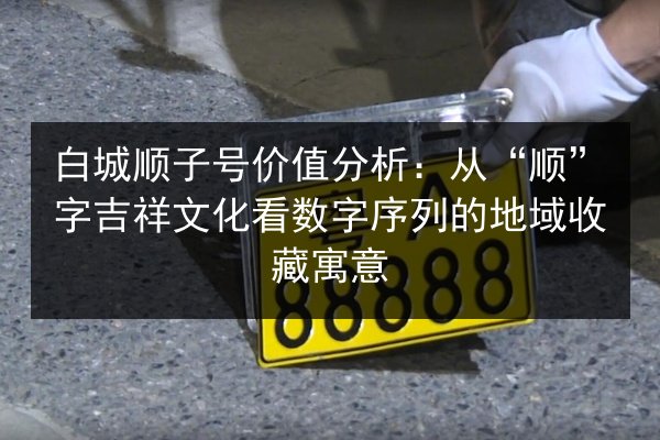白城顺子号价值分析：从“顺”字吉祥文化看数字序列的地域收藏寓意