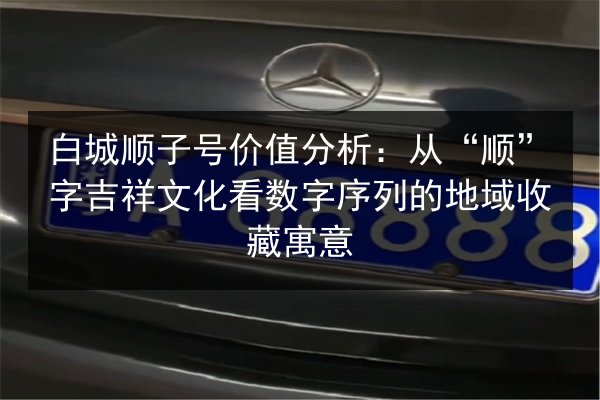 白城顺子号价值分析:从“顺”字吉祥文化看数字序列的地域收藏寓意 第3张 白城顺子号价值分析:从“顺”字吉祥文化看数字序列的地域收藏寓意 第3张