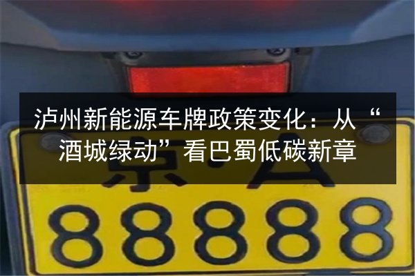 泸州新能源车牌政策变化:从“酒城绿动”看巴蜀低碳新章 第2张 泸州新能源车牌政策变化:从“酒城绿动”看巴蜀低碳新章 第2张