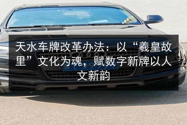 天水车牌改革办法:以“羲皇故里”文化为魂,赋数字新牌以人文新韵 第3张 天水车牌改革办法:以“羲皇故里”文化为魂,赋数字新牌以人文新韵 第3张