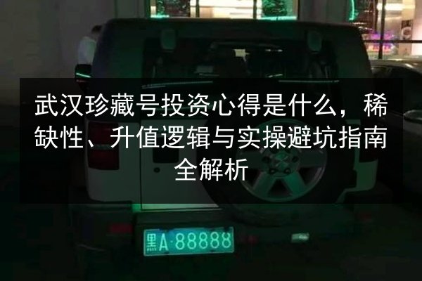 武汉珍藏号投资心得是什么,稀缺性、升值逻辑与实操避坑指南全解析 第3张 武汉珍藏号投资心得是什么,稀缺性、升值逻辑与实操避坑指南全解析 第3张