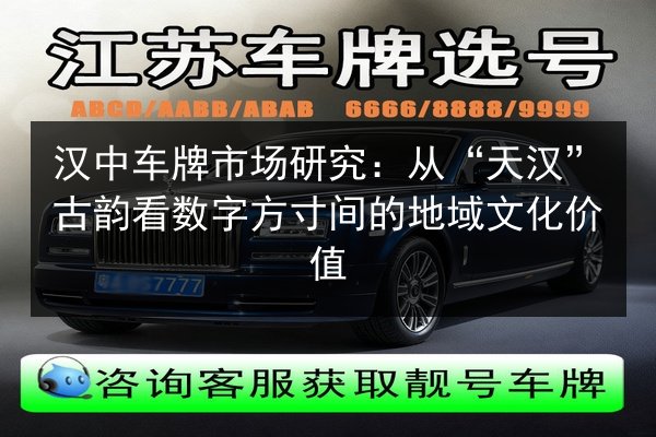 汉中车牌市场研究：从“天汉”古韵看数字方寸间的地域文化价值 第3张
