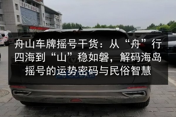 舟山车牌摇号干货：从“舟”行四海到“山”稳如磐，解码海岛摇号的运势密码与民俗智慧 第3张