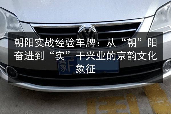 朝阳实战经验车牌:从“朝”阳奋进到“实”干兴业的京韵文化象征 第3张 朝阳实战经验车牌:从“朝”阳奋进到“实”干兴业的京韵文化象征 第3张