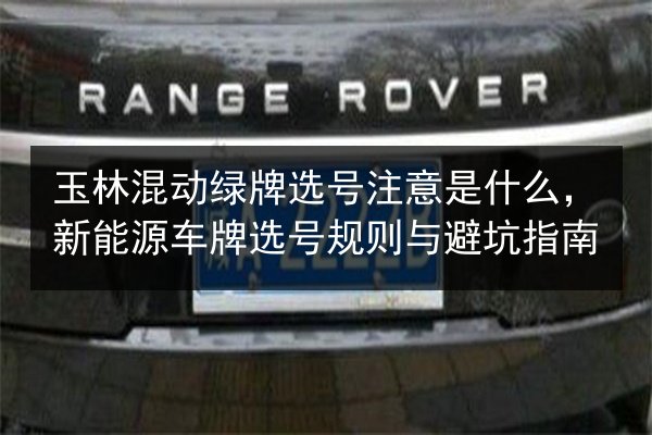玉林混动绿牌选号注意是什么，新能源车牌选号规则与避坑指南 第2张