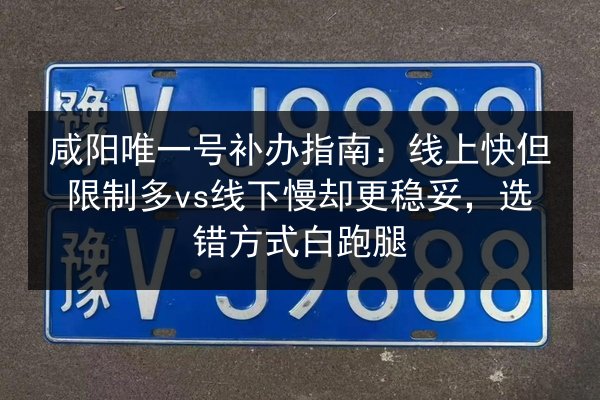咸阳唯一号补办指南:线上快但限制多vs线下慢却更稳妥,选错方式白跑腿 第2张 咸阳唯一号补办指南:线上快但限制多vs线下慢却更稳妥,选错方式白跑腿 第2张