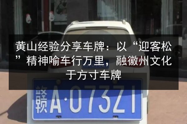 黄山经验分享车牌:以“迎客松”精神喻车行万里,融徽州文化于方寸车牌 第2张 黄山经验分享车牌:以“迎客松”精神喻车行万里,融徽州文化于方寸车牌 第2张