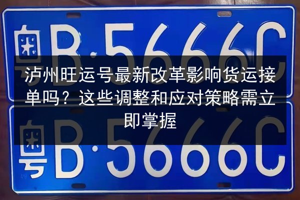 泸州旺运号最新改革影响货运接单吗？这些调整和应对策略需立即掌握 第3张