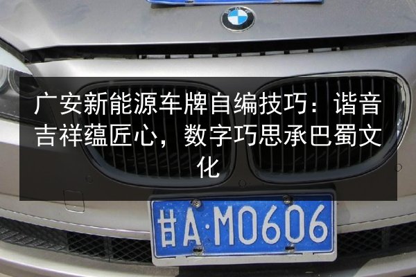 广安新能源车牌自编技巧：谐音吉祥蕴匠心，数字巧思承巴蜀文化
