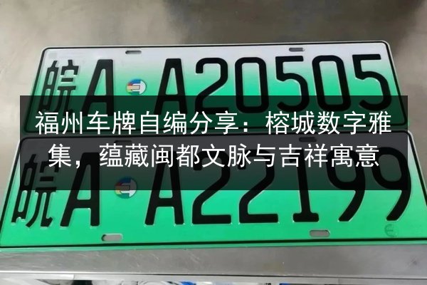 福州车牌自编分享:榕城数字雅集,蕴藏闽都文脉与吉祥寓意 第3张 福州车牌自编分享:榕城数字雅集,蕴藏闽都文脉与吉祥寓意 第3张