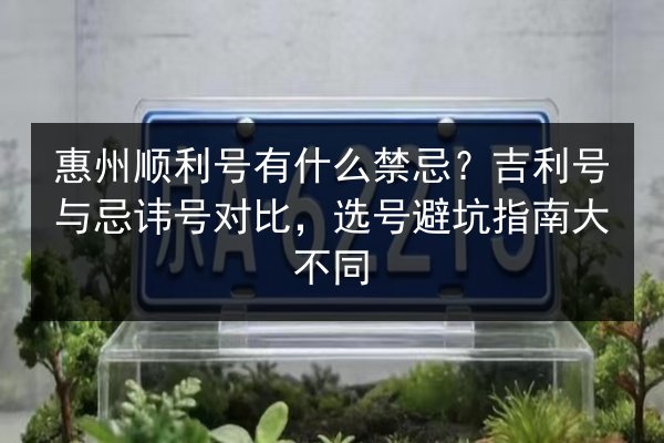 惠州顺利号有什么禁忌?吉利号与忌讳号对比,选号避坑指南大不同 第3张 惠州顺利号有什么禁忌?吉利号与忌讳号对比,选号避坑指南大不同 第3张