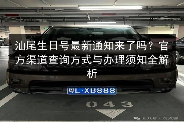 汕尾生日号最新通知来了吗？官方渠道查询方式与办理须知全解析